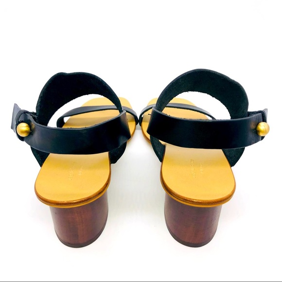 Rag & Bone Leather Square Toe Wood Heel City Sandals 7.5 NWT - Picture 12 of 13